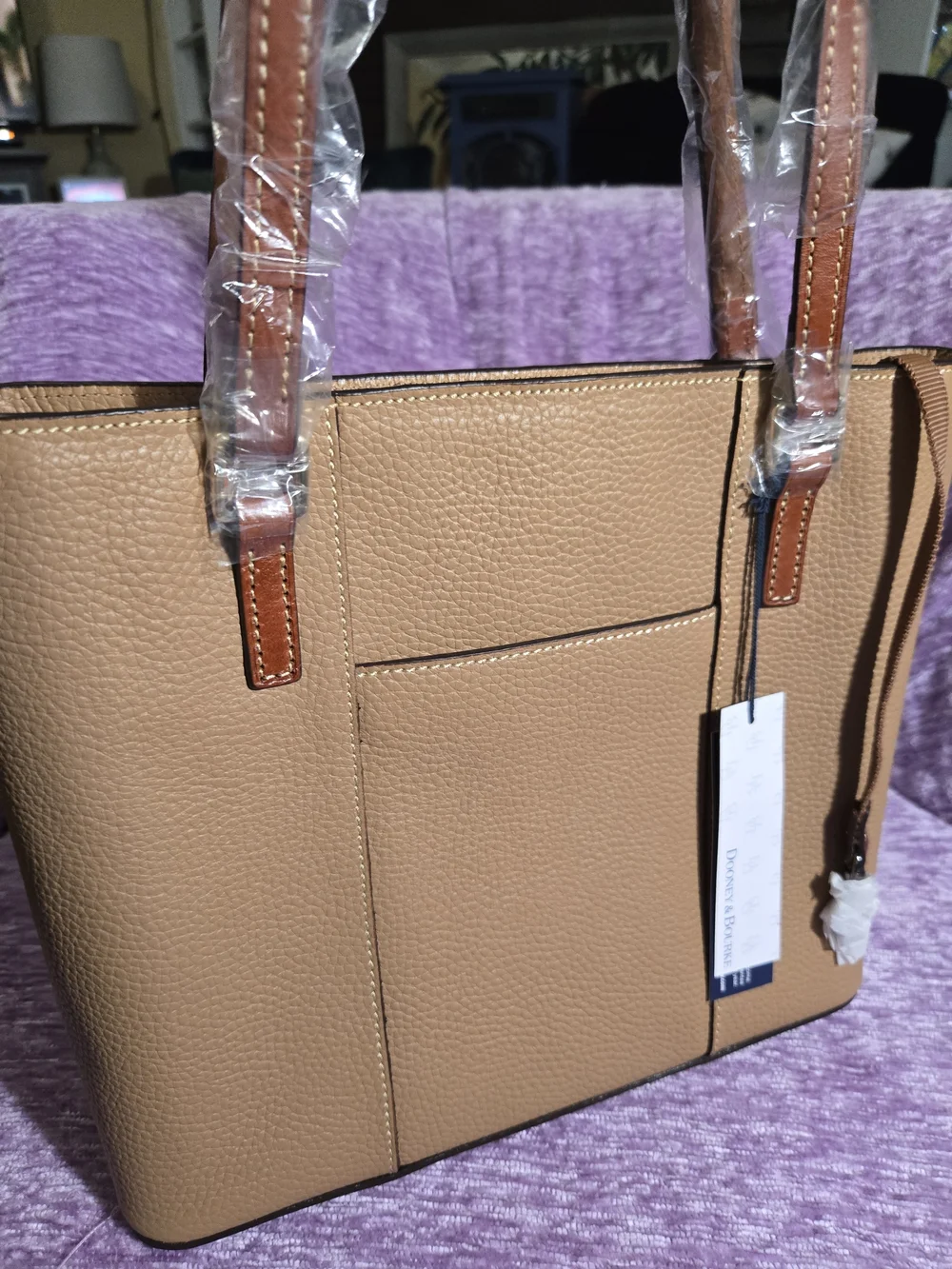 Dooney & Bourke. Small Lexington. Desert.Pebble Leather Shoulder Tote Bag. NWT